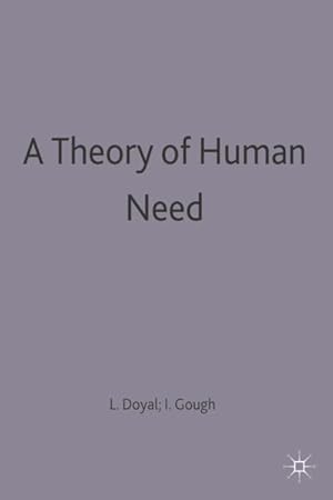 Imagen del vendedor de Theory of Human Need a la venta por GreatBookPricesUK