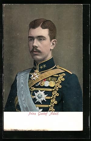 Ansichtskarte Prinz Gustaf Adolf von Schweden in Uniform