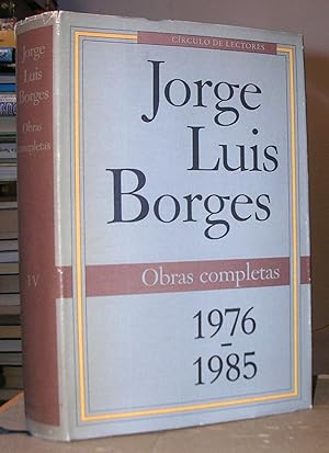 Imagen del vendedor de OBRAS COMPLETAS IV (1976 -1985). Cronologa, bibliografa y filmografa por Emir Rodrguez Monegal. a la venta por LLIBRES del SENDERI