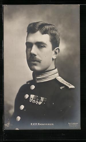 Ansichtskarte Kronprinz Gustaf Adolf von Schweden in Uniform