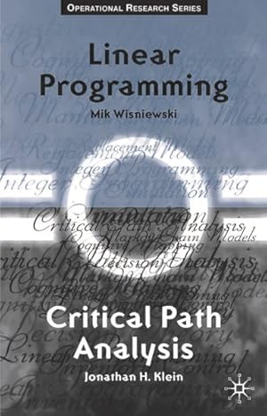 Bild des Verkufers fr Critical Path Analysis and Linear Programming zum Verkauf von GreatBookPrices