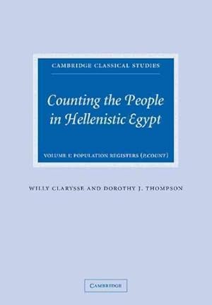 Image du vendeur pour Counting the People in Hellenistic Egypt mis en vente par GreatBookPrices