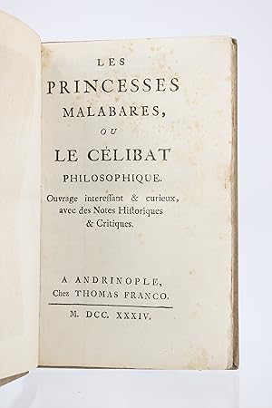 Bild des Verkufers fr Les princesses Malabares, ou le clibat philosophique zum Verkauf von Librairie Le Feu Follet
