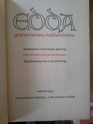 Edda : Götterlieder, Heldenlieder. Übers. v. Hugo Gering. Mit Bildern v. Franz Stassen. Einf. v. ...