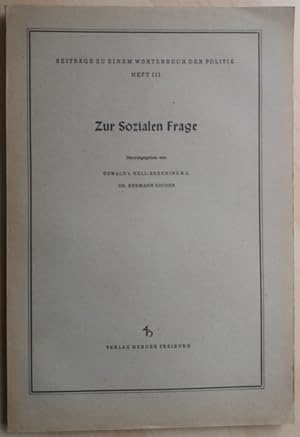 Imagen del vendedor de Zur sozialen Frage. a la venta por buch-radel