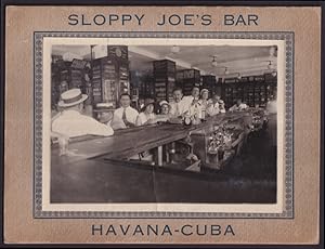 Seller image for Sloppy Joe's Bar Havana Cuba souvenir photo c 1920s 11 folks at the bar for sale by The Jumping Frog