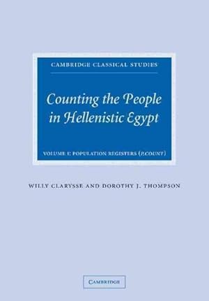 Image du vendeur pour Counting the People in Hellenistic Egypt mis en vente par GreatBookPricesUK