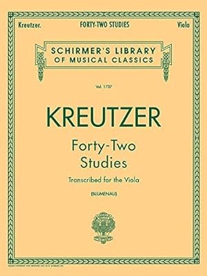 Immagine del venditore per Rodolphe Kreutzer Forty-Two Studies (Viola) Vla (Schirmer's Library of Musical Classics) (Schirmer's Library of Musical Classics, Volume 1737) venduto da WeBuyBooks