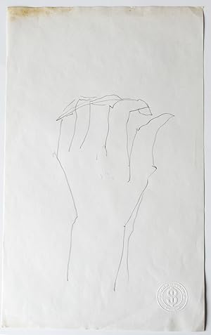 Study of a left hand drawn in pencil Original Drawing, [SB147]