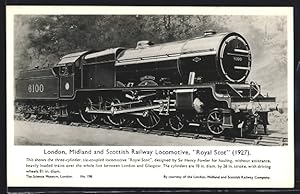Bild des Verkufers fr Postcard London, Midland and Scottish Railway Locomotive, Royal Scot, 1927 zum Verkauf von Bartko-Reher