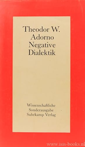 Bild des Verkufers fr Negative Dialektik. zum Verkauf von Antiquariaat Isis