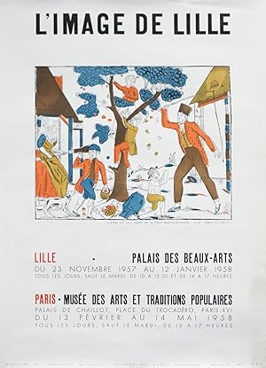 1958 French Exhibition Poster, LImage de Lille