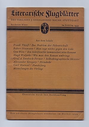 Literarische Flugblätter des Verlags J. Engelhorns Nachf. Stuttgart, Sechstes Blatt. Im Frühling ...