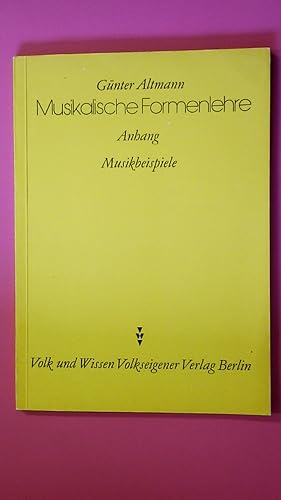 Seller image for MUSIKALISCHE FORMENLEHRE. for sale by Butterfly Books GmbH & Co. KG