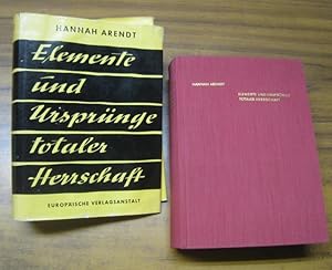 Bild des Verkufers fr Elemente und Ursprnge totaler Herrschaft. - Im Inhalt: Antisemitismus / Imperialismus / Totalitte Bewegung und totale Herrschaft. zum Verkauf von Antiquariat Carl Wegner