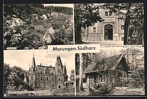 Bild des Verkufers fr Ansichtskarte Morungen, Teilansicht, FDGB-Genesungsheim Otto Schlag, Schloss und Otto-Bruder-Htte zum Verkauf von Bartko-Reher