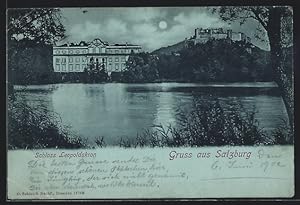 Imagen del vendedor de Mondschein-Ansichtskarte Salzburg, Schloss Leopoldskron a la venta por Bartko-Reher