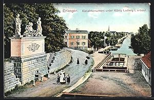 Bild des Verkufers fr Ansichtskarte Erlangen, Kanalmonument unter Knig Ludwig I. erbaut zum Verkauf von Bartko-Reher