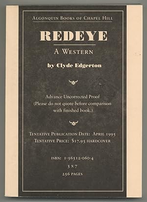Bild des Verkufers fr Redeye: A Western zum Verkauf von Between the Covers-Rare Books, Inc. ABAA