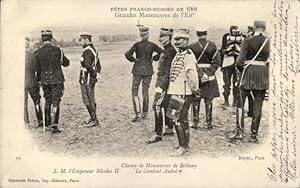 Ansichtskarte / Postkarte Fêtes Franco Russes de 1901, Grandes Manoeuvres de l'Est, Nicolas II, G...