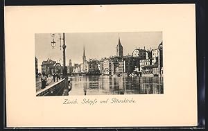 Ansichtskarte Zürich, Schipfe und Peterskirche