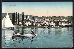 Ansichtskarte Männedorf, Teilansicht mit Booten