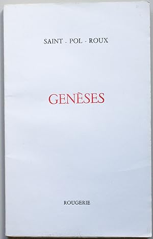 Genèses. Texte établi par Gérard Macé