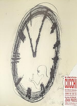 Enzo Cucchi, Ausstellungsplakat Galeria Joan Prats 1990, Lithografie, 1990