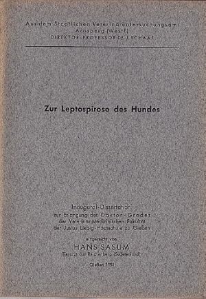 Zur Leptospirose des Hundes. Inaugural-Dissertation.