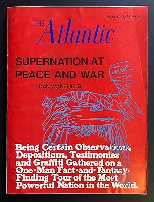 Bild des Verkufers fr The Atlantic, Volume 221, Number 3 (Atlantic Monthly Magazine, March 1968) - includes In the Ring by Jack Kerouac zum Verkauf von Philip Smith, Bookseller