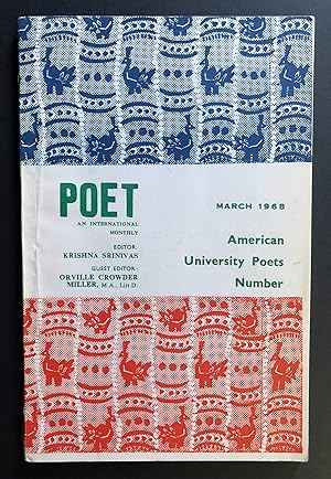 Bild des Verkufers fr Poet, Volume 9, Number 3 (March 1968) - American University Poets Number zum Verkauf von Philip Smith, Bookseller