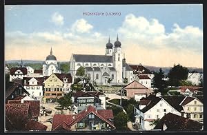 Ansichtskarte Eschenbach, Teilansicht mit Pfarrkirche
