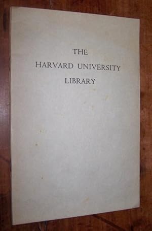 Seller image for The Harvard University Library [Reprinted from the Harvard University Handbook] for sale by Antiquarian Bookshop