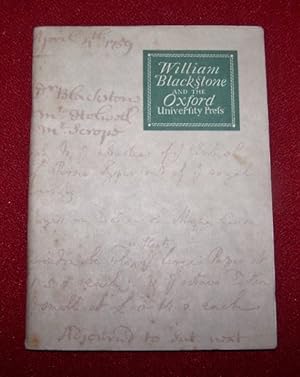 Seller image for William Blackstone and the Oxford University Press for sale by Antiquarian Bookshop