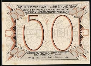 Bild des Verkufers fr Notgeld Liebenwerda 1921, 50 Pfennig, Aufbruch zur Jagd zum Verkauf von Bartko-Reher
