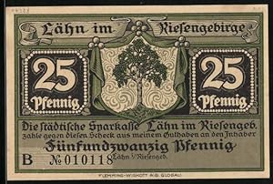 Image du vendeur pour Notgeld Lhn im Riesengebirge, 25 Pfennig, Birkenau im 11. Jahrhundert mis en vente par Bartko-Reher