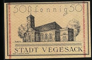Bild des Verkufers fr Notgeld Vegesack, 50 Pfennig, Blick auf die Kirche, Wappen zum Verkauf von Bartko-Reher