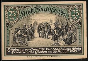 Bild des Verkufers fr Notgeld Neusalz /Oder, 25 Pfennig, Friedrich der Grosse erhebt Neusalz zur Stadt zum Verkauf von Bartko-Reher
