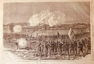 Image du vendeur pour Grant's Campaign - Charge of the Fifth Corps on the Rebel Redoubt at Peeble's Farm, September 30, 1864?, Single Harper's Weekly Print hand etched engraving from the October 22, 1864 issue (Volume 8, No 118) mis en vente par Antique Mall Books