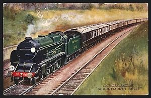 Postcard Englische Eisenbahn Bournemouth Belle in Fahrt