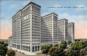 Ansichtskarte / Postkarte Detroit Michigan USA, General Motors-Gebäude