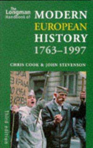 Bild des Verkufers fr Longman Handbook of Modern European History 1763-1997 (Longman Handbooks To History) zum Verkauf von WeBuyBooks
