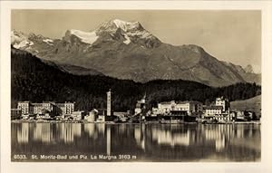Ansichtskarte / Postkarte St. Moritz Bad Kt. Graubünden, Ort, Piz La Margna