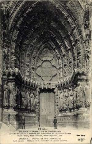 Ansichtskarte / Postkarte Reims Marne, Portail de la Cathedrale