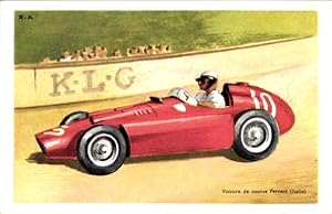 Künstler Ansichtskarte / Postkarte Ferrari-Rennwagen, Rennauto