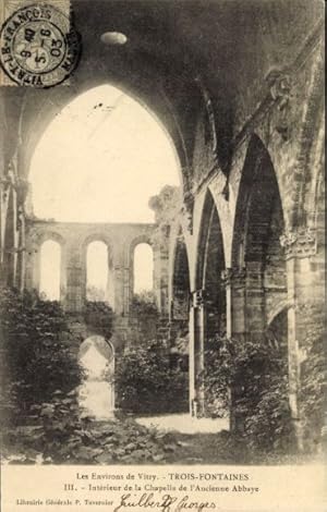 Ansichtskarte / Postkarte Vitry le François Marne, Trois-Fontaines, Interieur de la Chapelle de l...