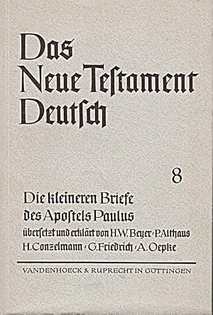 Bild des Verkufers fr Das Neue Testament Deutsch - 8. Die kleineren Briefe des Apostels Paulus [] [] zum Verkauf von Die Buchgeister