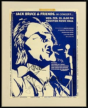 Jack Bruce & Friends, in concert. Wed. Feb. 25. [1970] . Houston Music Hall [a small poster signe...