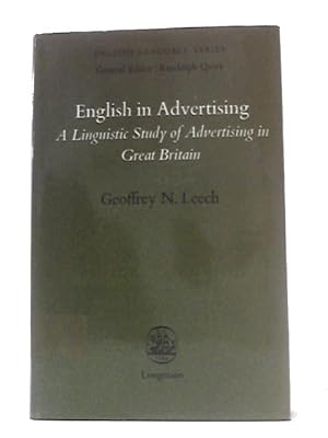 Seller image for English in Advertising - A Linguistic Study of Advertising in Great Britain for sale by World of Rare Books