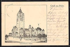 Künstler-Ansichtskarte Posen, Kaiserschloss